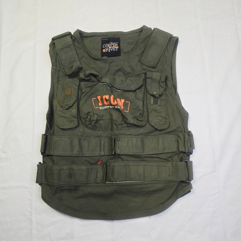 Copper Rivet Men's Icon Utility Vest XL Green Streetwear Cargo Straps V90